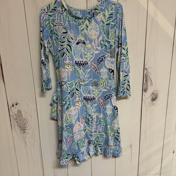 Lilly Pulitzer Jessalynn Romper Blue Peri Lapis Lantern L EUC - Picture 3 of 16